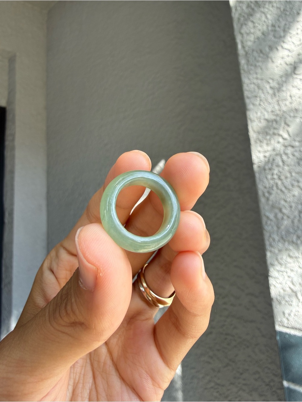 Natural Hetian Jade Ring Size 4 With Certificate Card